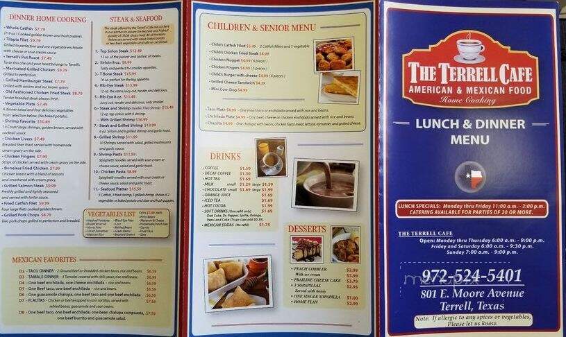 Terrell Cafe - Terrell, TX menu_pic
