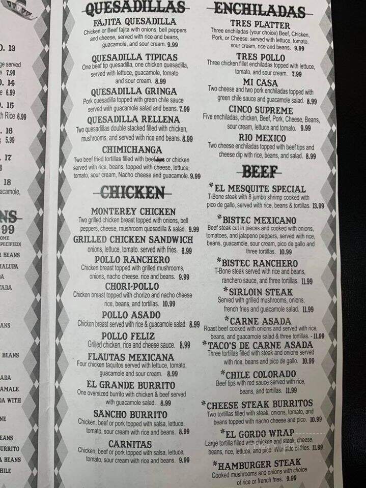 El Mesquite Mexican Grill - Pulaski, TN menu_pic