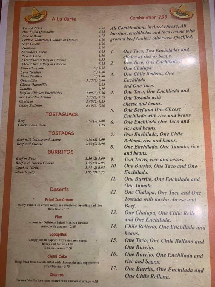 El Mesquite Mexican Grill - Pulaski, TN menu_pic
