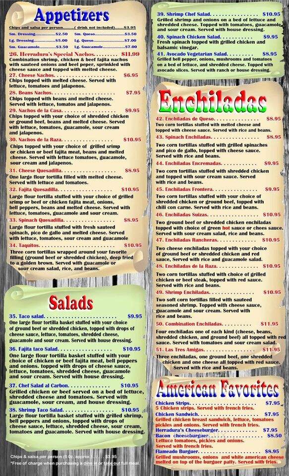 La Herradura - Oil City, LA menu_pic