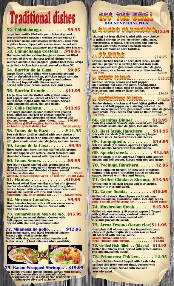 La Herradura - Oil City, LA menu_pic