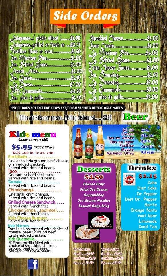 La Herradura - Oil City, LA menu_pic