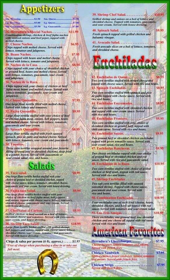 La Herradura - Oil City, LA menu_pic