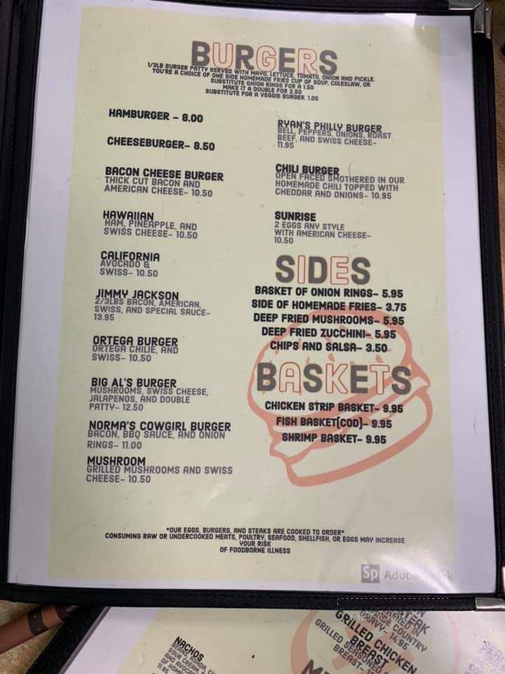 JJ's Cafe - Chiloquin, OR menu_pic