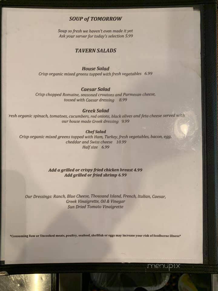 Tavern 125 - Murfreesboro, NC menu_pic