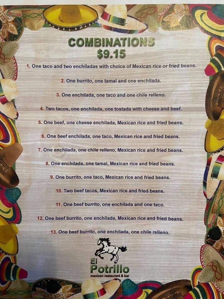 El Potrillo - Lyons, KS menu_pic