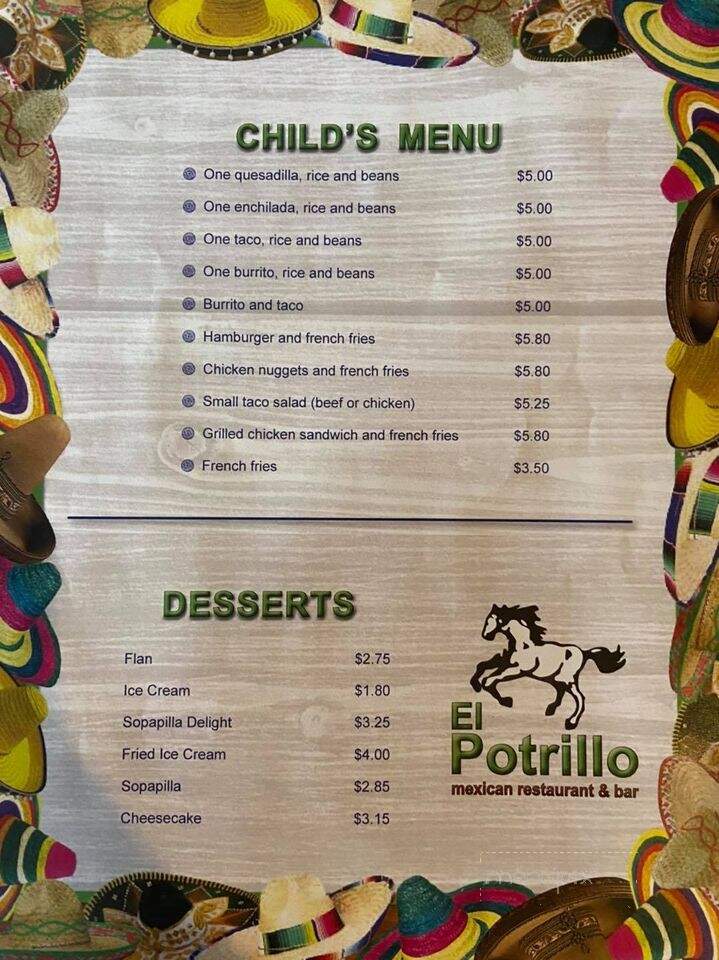 El Potrillo - Lyons, KS menu_pic