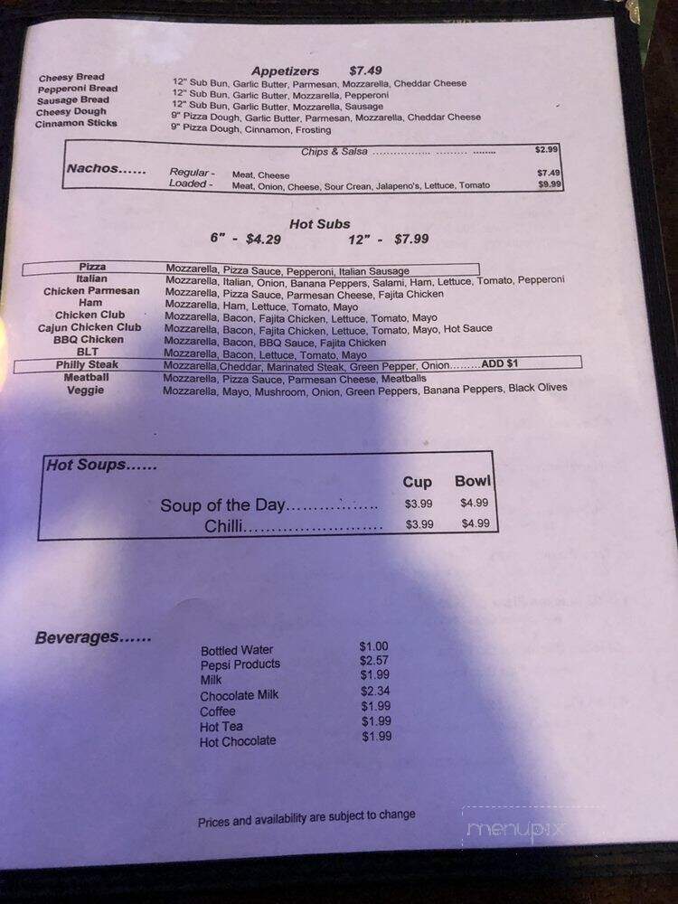 Portage Inn - Elmore, OH menu_pic