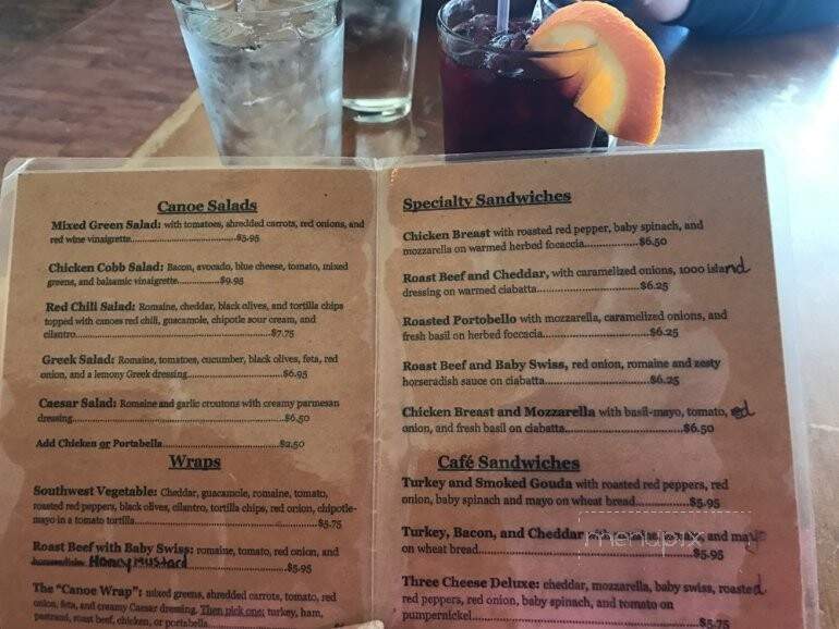 Canoe On The Run - McHenry, MD menu_pic