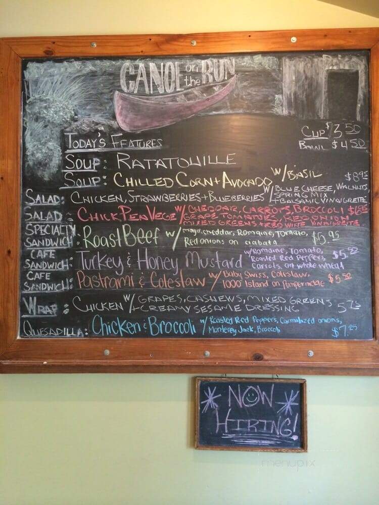 Canoe On The Run - McHenry, MD menu_pic