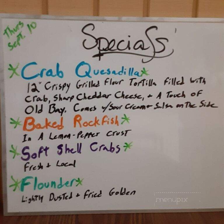 Oaks - Lancaster, VA menu_pic