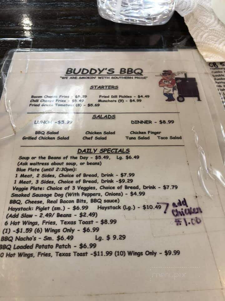 Buddy's - Talladega, AL menu_pic