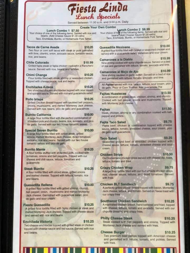 Fiesta Linda Mexican - Crossett, AR menu_pic