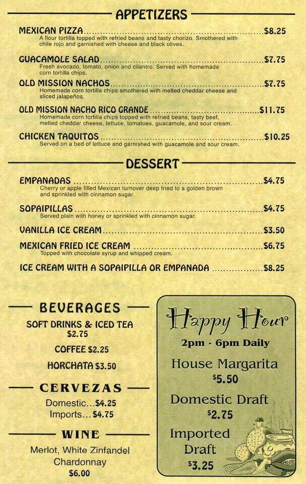 Old Mission Mexican Restaurant - Canon City, CO menu_pic