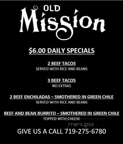 Old Mission Mexican Restaurant - Canon City, CO menu_pic