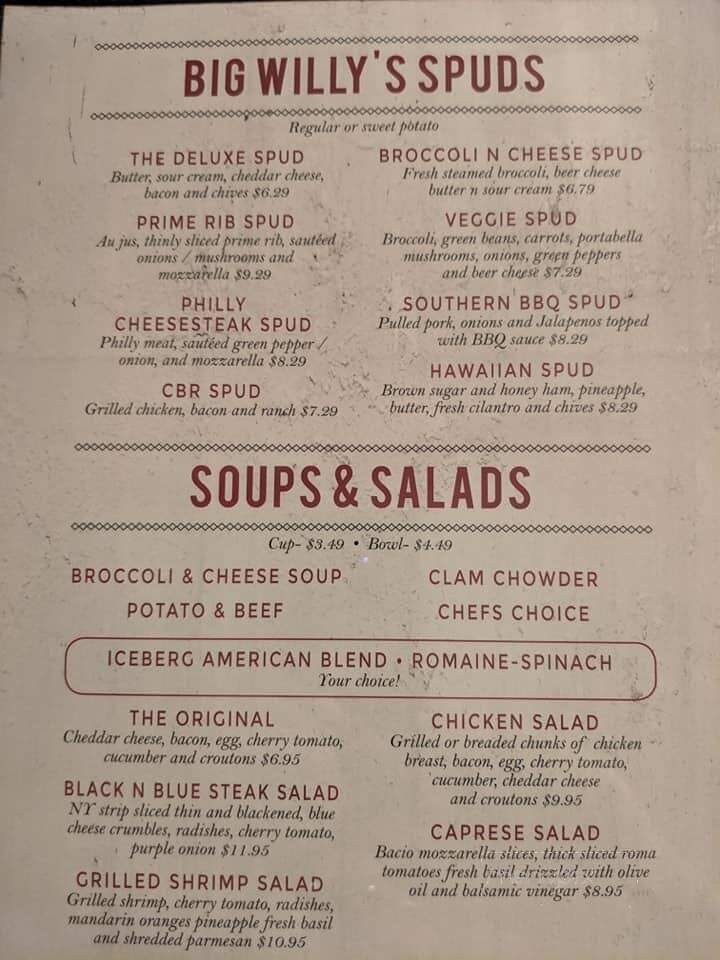 Big Willy's Townhouse - Terre Haute, IN menu_pic