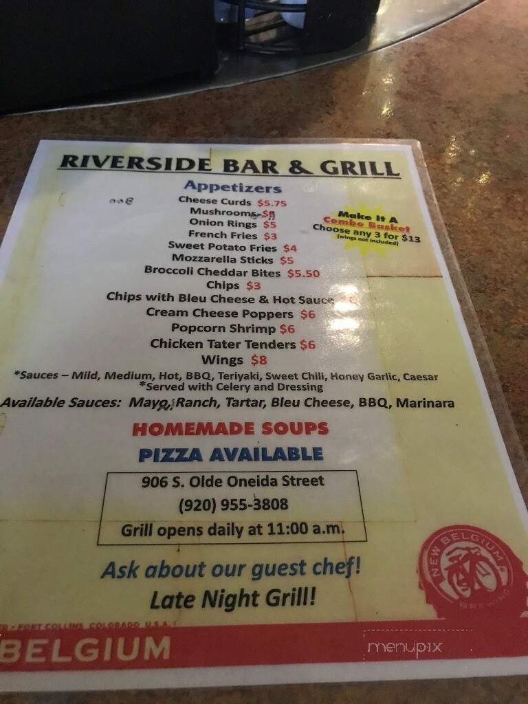Riverside Bar & Grill - Appleton, WI menu_pic