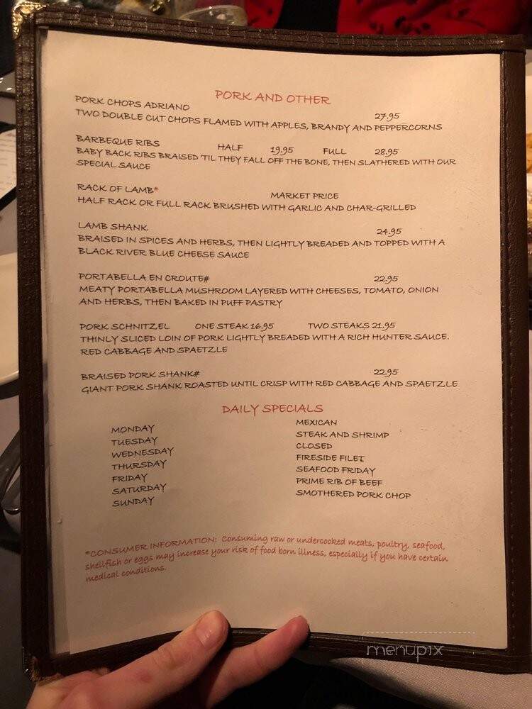 Lanny's Fireside - Conover, WI menu_pic