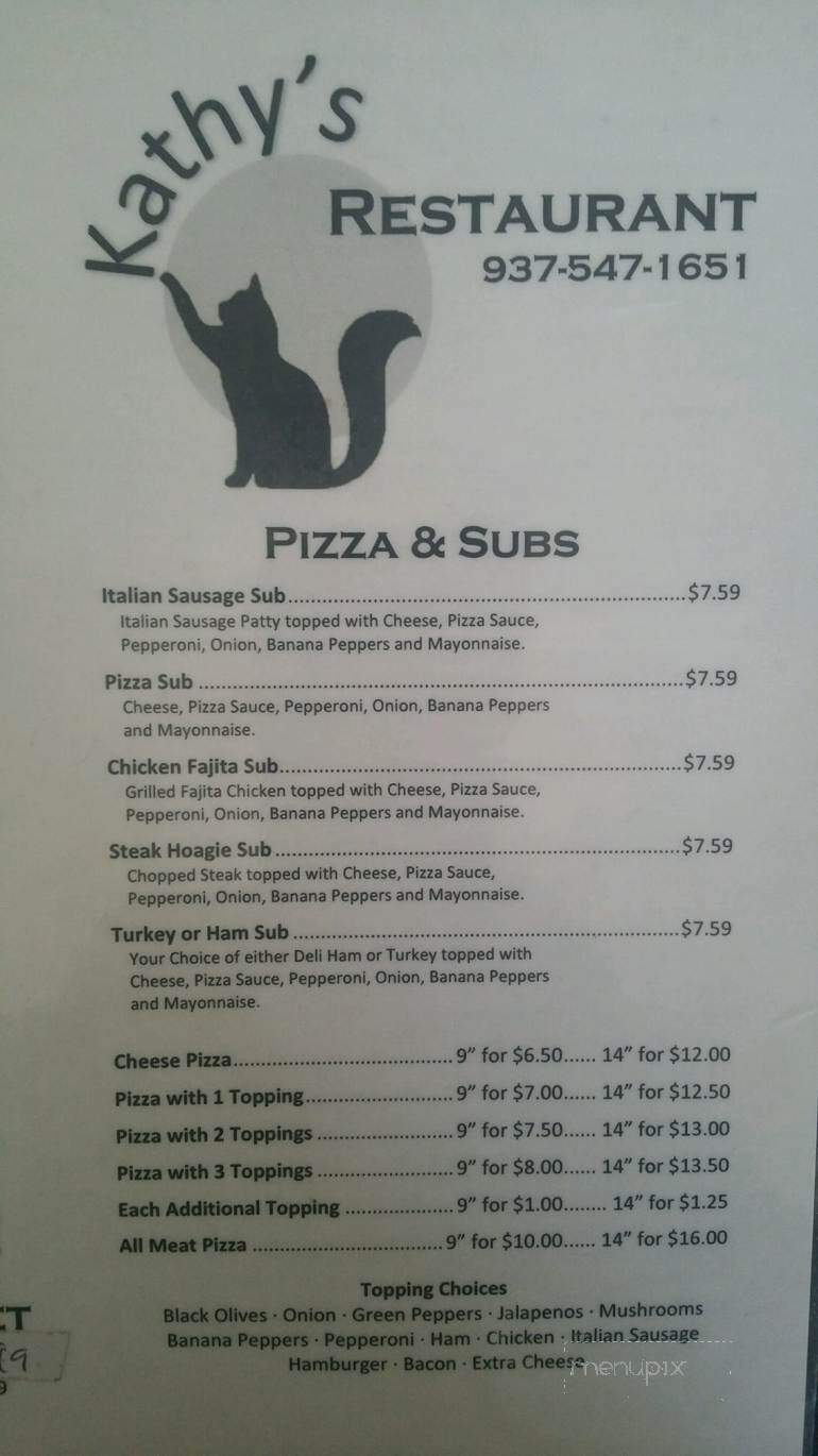 Kathy's Restaurant - Greenville, OH menu_pic