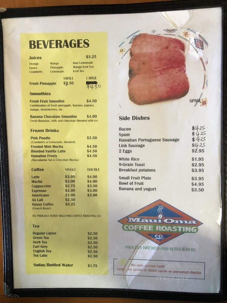 Sunrise Cafe - Lahaina, HI menu_pic