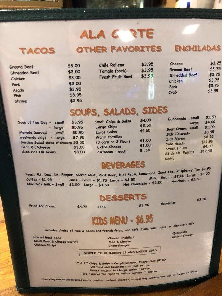 Bad Miguel's - Lake Havasu City, AZ menu_pic