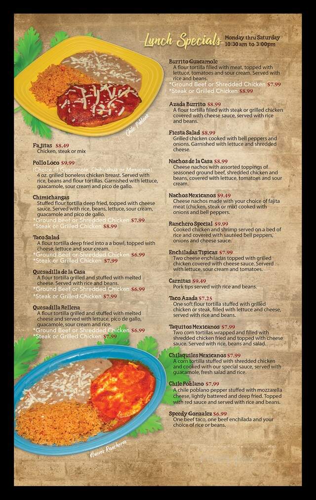 Guacamole Grill - Searcy, AR menu_pic
