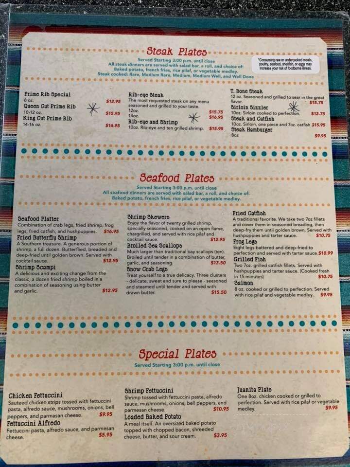 Manantial Restaurant - Red Boiling Springs, TN menu_pic