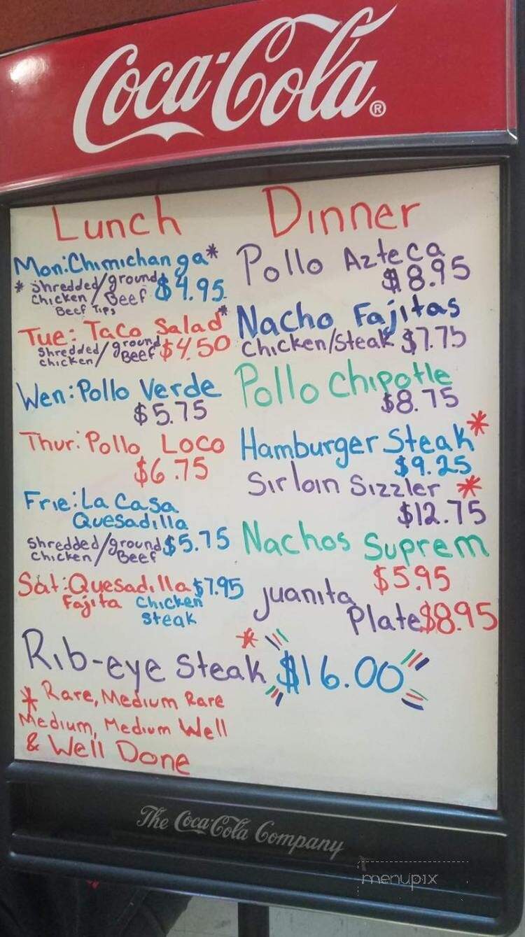 Manantial Restaurant - Red Boiling Springs, TN menu_pic