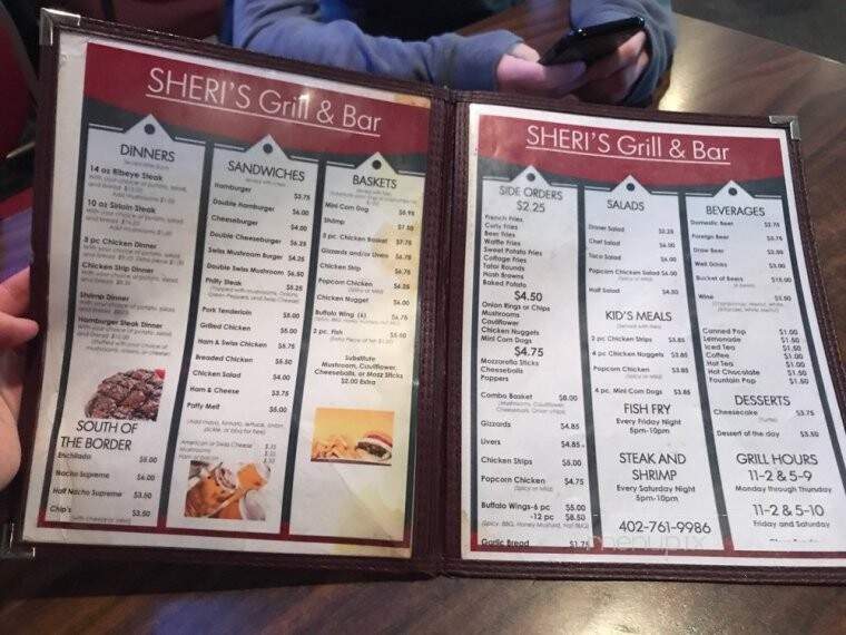 Sheri's Grill & Bar - Milford, NE menu_pic