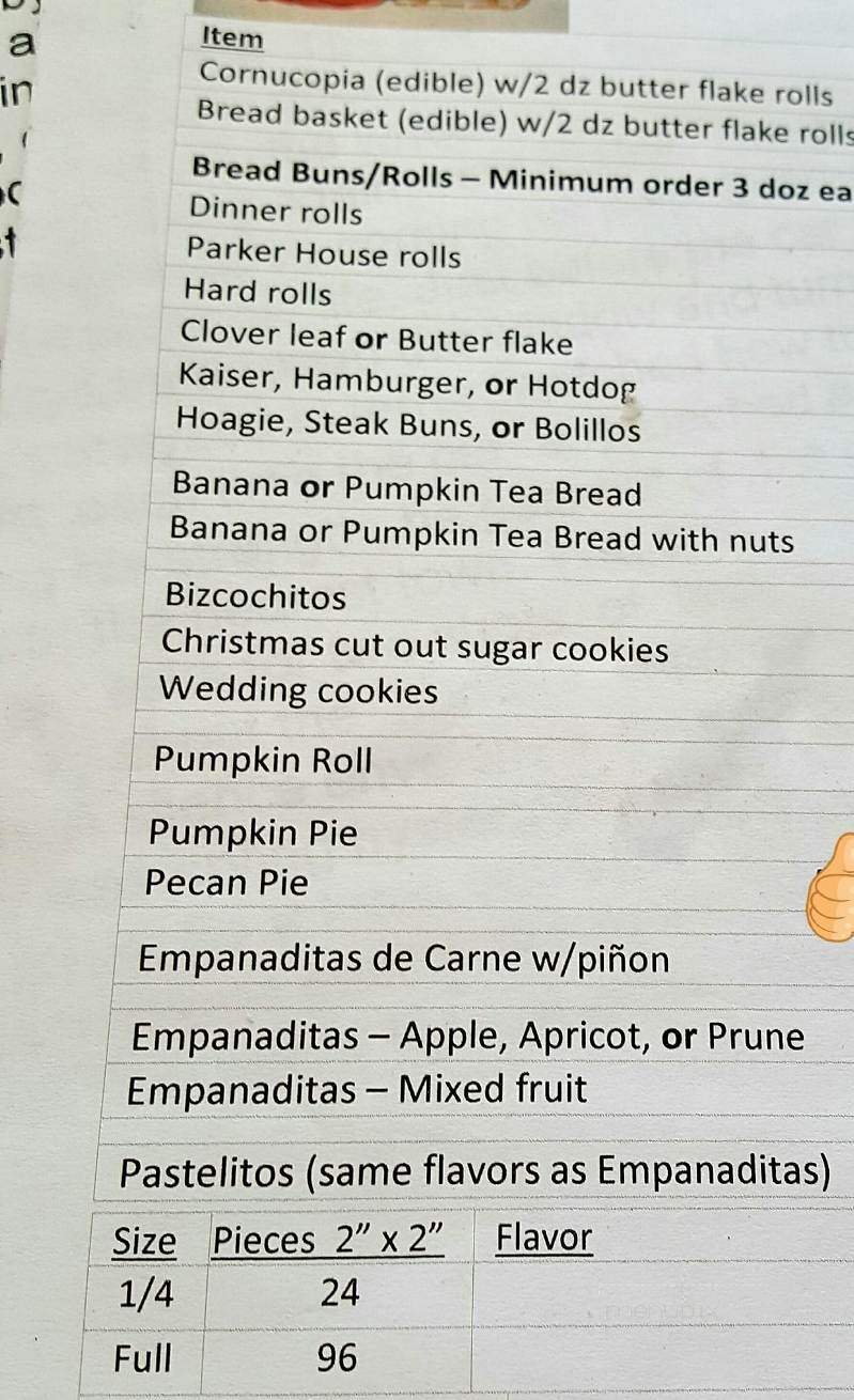 Lovin Oven Bakery - Espanola, NM menu_pic