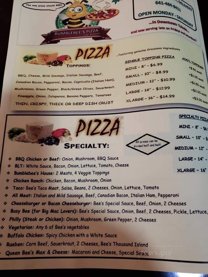 Bumblebees Pizza - Toledo, IA menu_pic