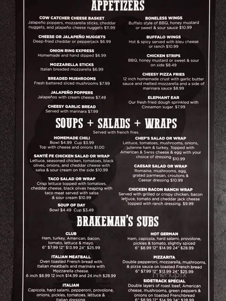 Side Track Restaurant & Bar - Powers, MI menu_pic