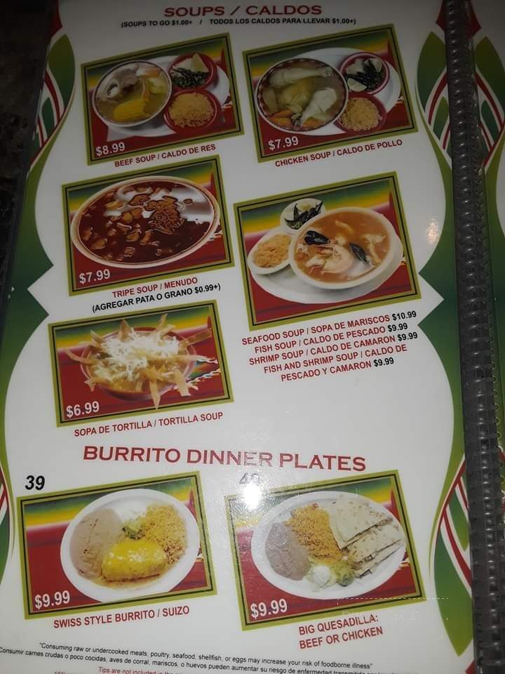 Cinco de Mayo - Lindale, TX menu_pic