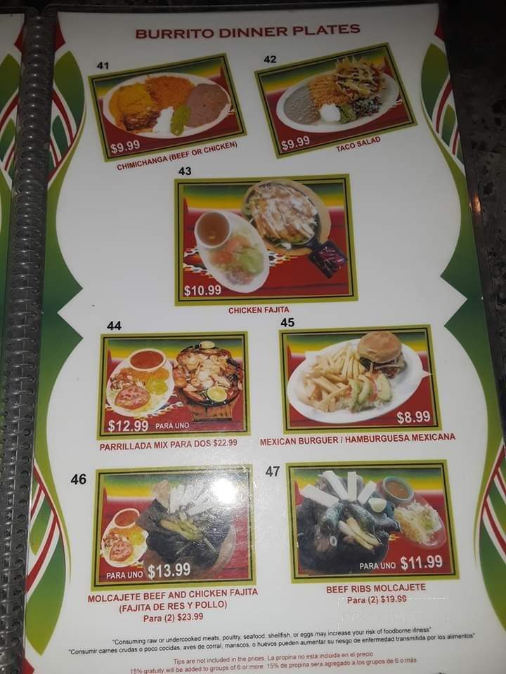 Cinco de Mayo - Lindale, TX menu_pic