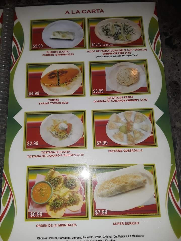 Cinco de Mayo - Lindale, TX menu_pic