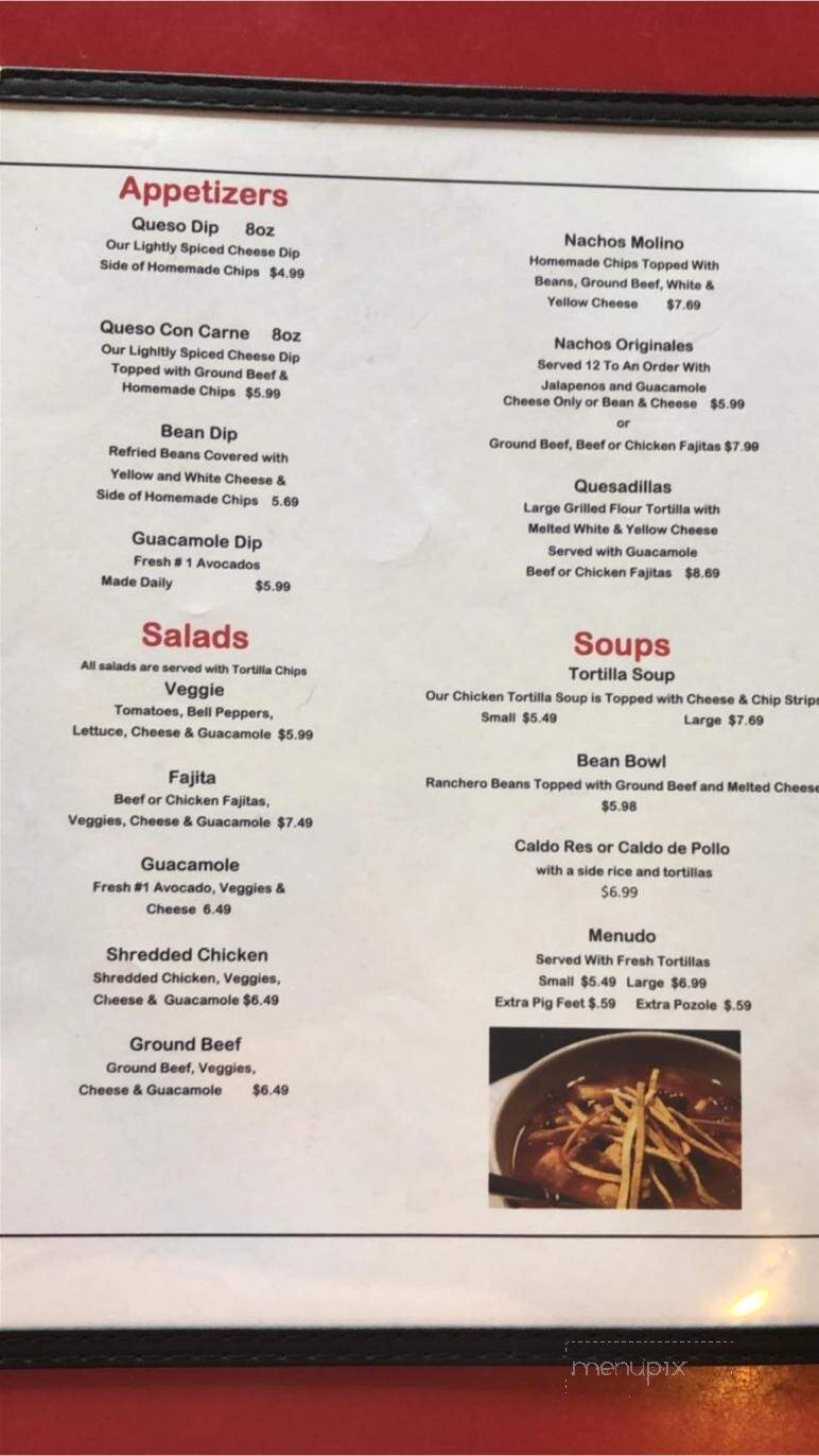 Molino Rojo Cafe - San Antonio, TX menu_pic