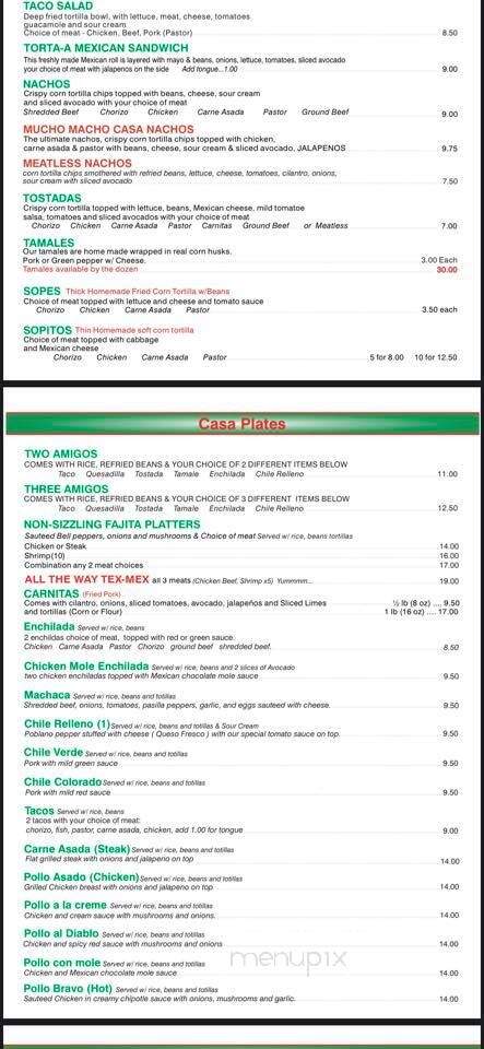 Casa Amiga - Grants Pass, OR menu_pic