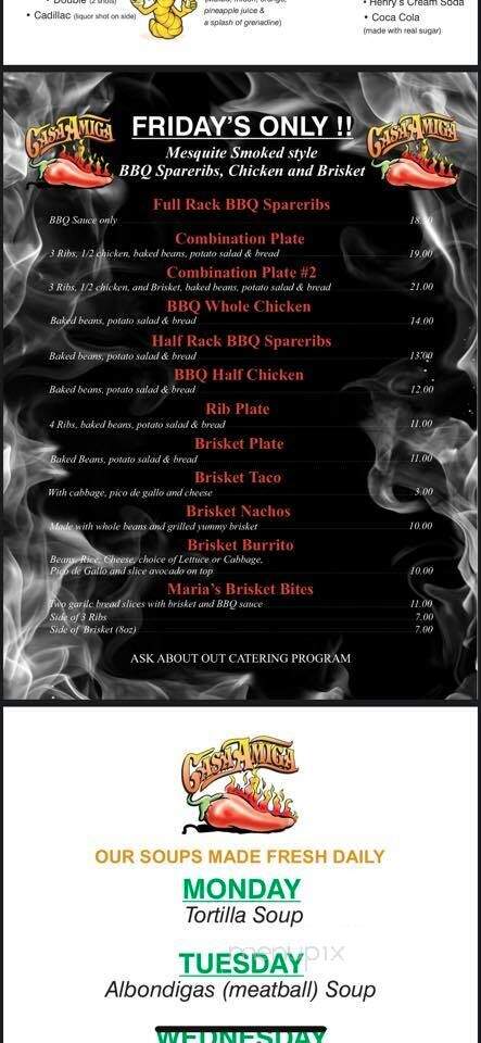 Casa Amiga - Grants Pass, OR menu_pic