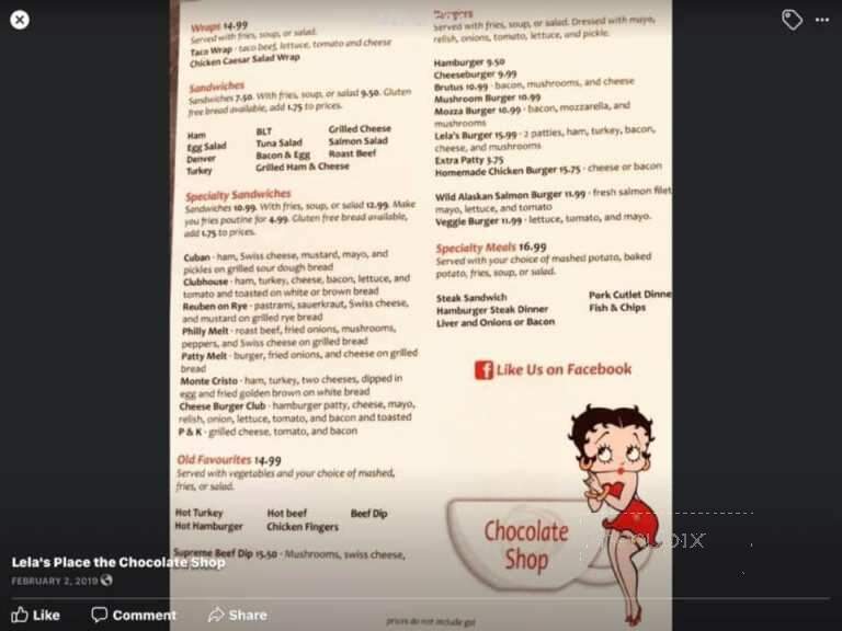 The Chocolate Shop - Medicine Hat, AB menu_pic