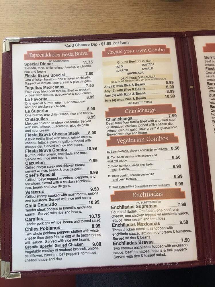 Fiesta Brava - Highland, IL menu_pic