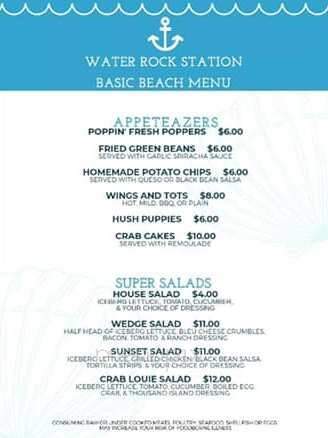 Waterrock Station - Pahrump, NV menu_pic