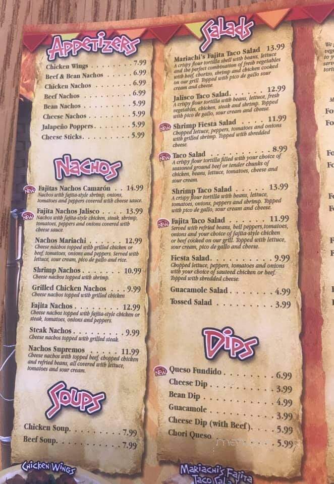Mariachi's Mexican Restaurant - Berea, KY menu_pic