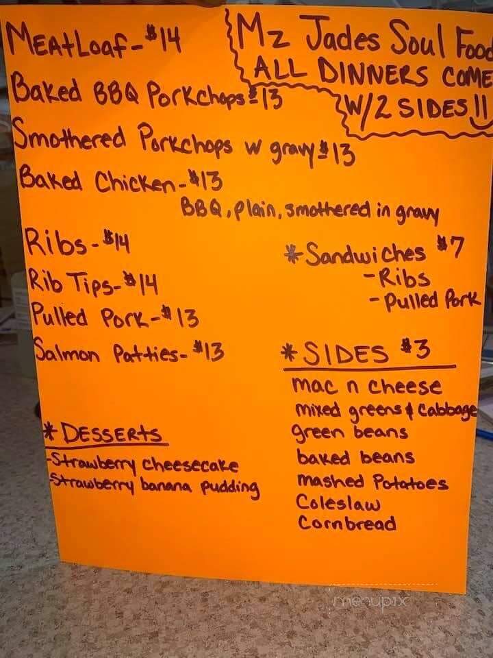 Mz. Jade's Soul Food - Middletown, OH menu_pic