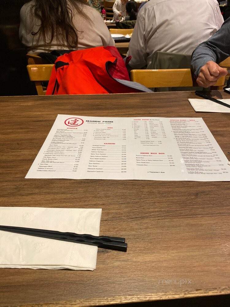 Irashai Sushi - Vancouver, BC menu_pic