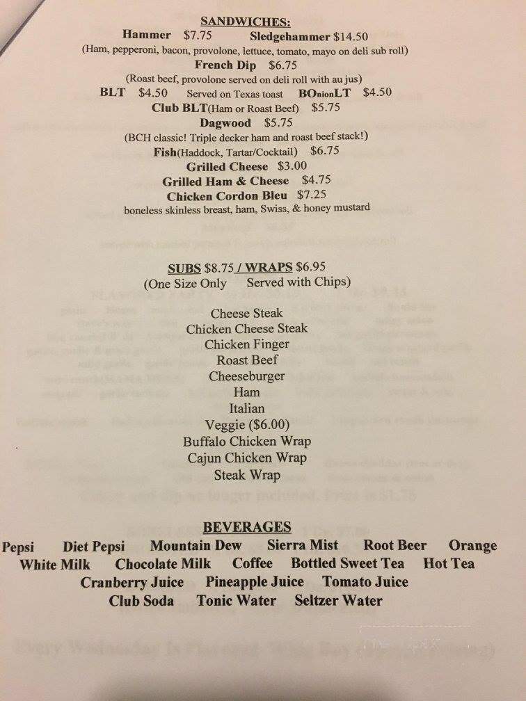 Beech Creek Hotel - Beech Creek, PA menu_pic