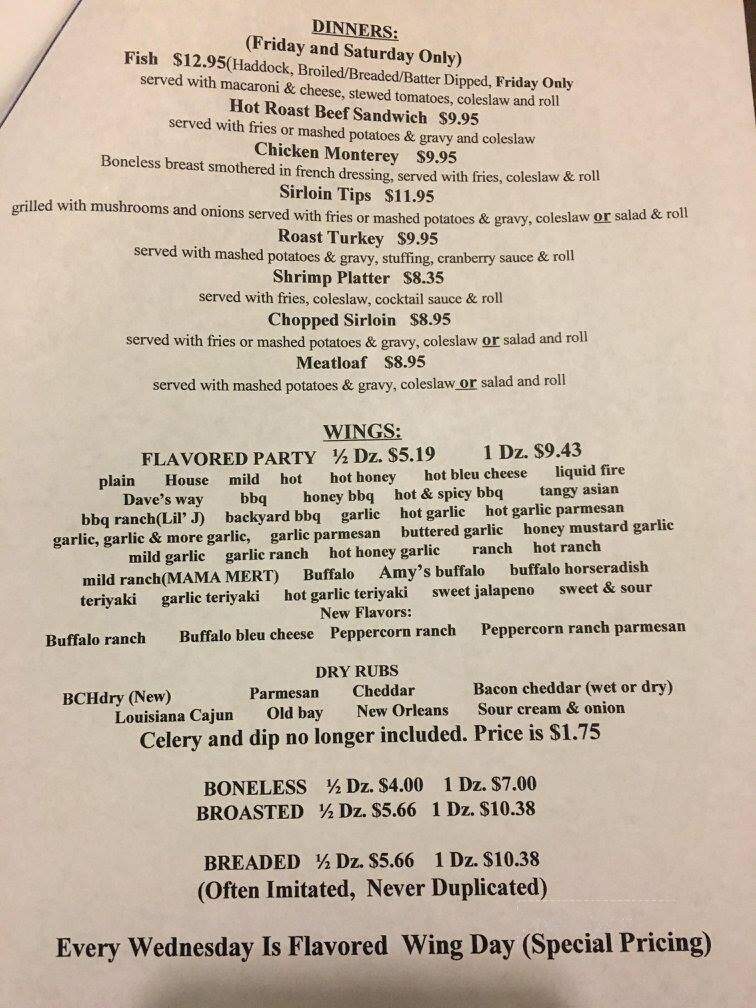 Beech Creek Hotel - Beech Creek, PA menu_pic