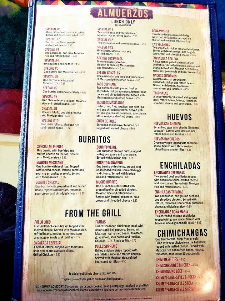 Los Primos - Harriman, TN menu_pic