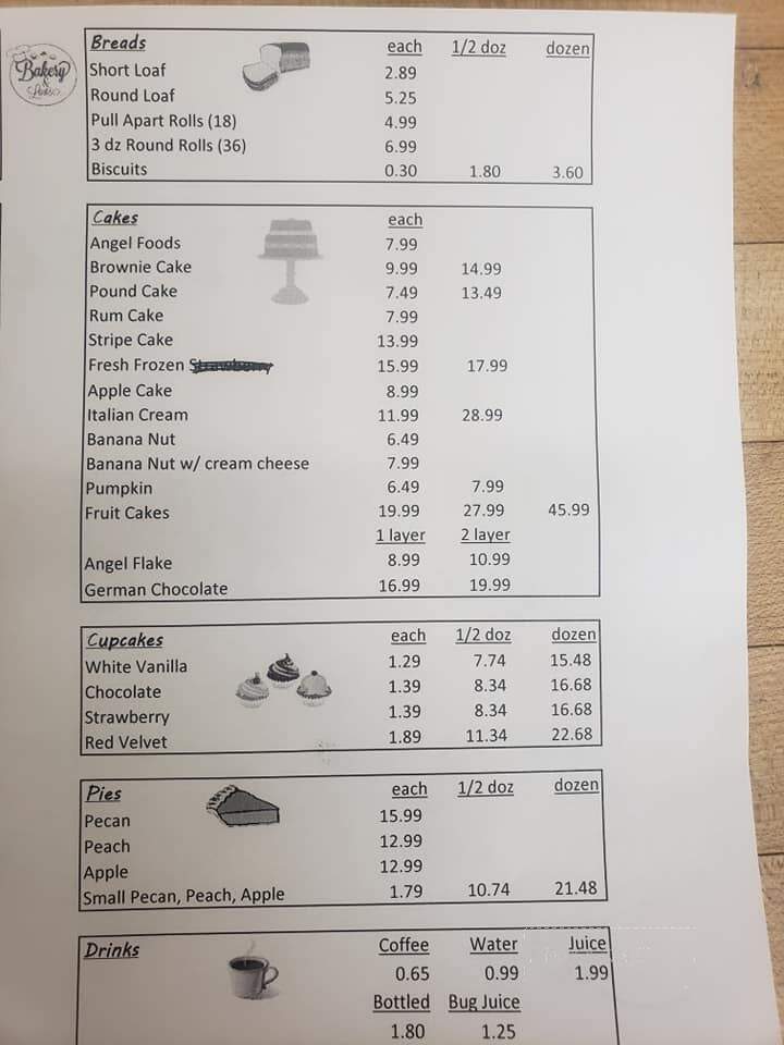 Magnolia Bake Shop - Magnolia, AR menu_pic