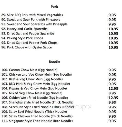 Golden West Restaurant - Calgary, AB menu_pic
