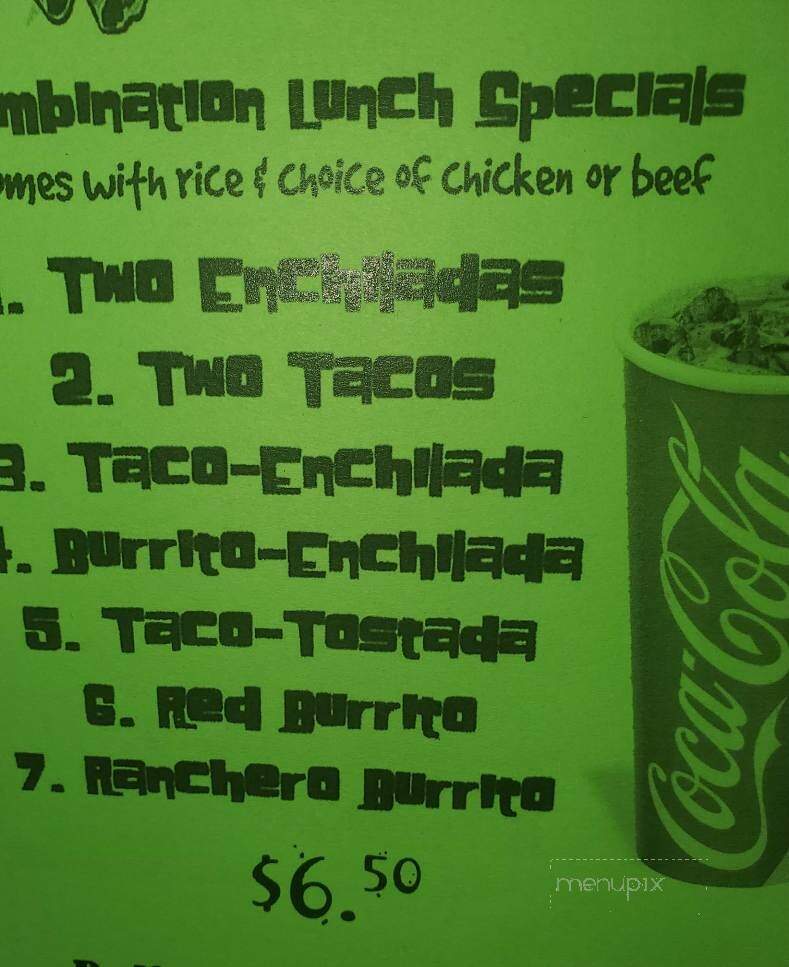 El Sombrero Restaurant - Jerome, ID menu_pic